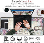4 in 1 Mouse Pad Combo, Large Gaming Mouse Pad + Keyboard Wrist Support + Mouse Wrist Rest + Coaster, Table Pad with Stitched Edge Memory Foam Ergonomic Wrist Pad Set, Psalm 46:5 Floral - Image 4