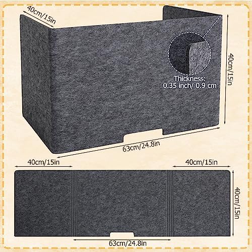 Kigley Acoustic Freestanding Desk Divider 24.8 x 15.75 x 15.75 Inch Noise Reducing Desk Privacy Panel Table Standing Testing Dividers Gray Desk Partition Office Furniture Partitions for Home (4 Pcs) - Image 2