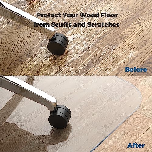 Yecaye Office Chair Mat for Hardwood Floor, 48" x 48" Rolling Chair Mat - Image 5