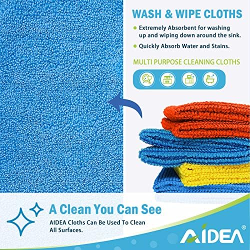 AIDEA Microfiber Cleaning Cloth-800PK, Microfiber Towels for Cars, 12"×12" - Image 2