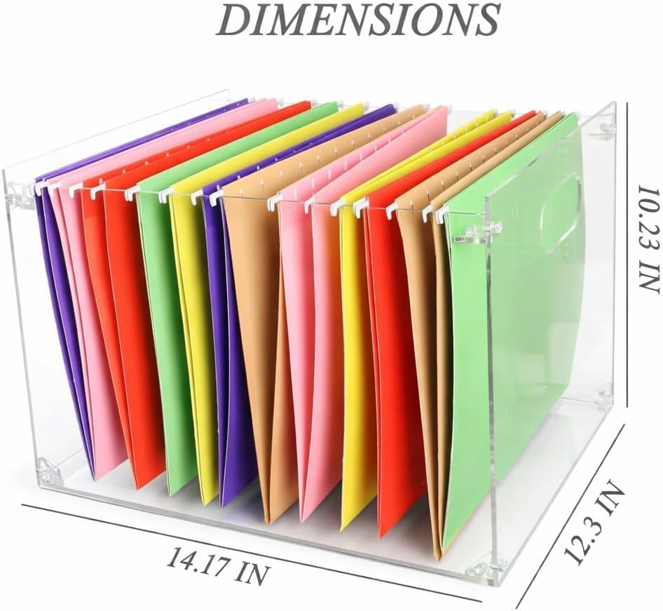Clear Acrylic File Organizer, with Handles – Easy Assembly Required, Acrylic File Holder for Office, Letter/A4 Documents, Magazines & Binders – Fits Standard 8.5"x11" Paper Perfectly - Image 3
