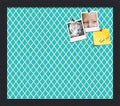 PinPix 15x13 inch Cork Bulletin Board. This Decorative Framed Pin Board Comes with Diamond Pattern in Neon Blue Design and Satin Black. Ideal for Home, Office Decor or School (PinPix-350) by PinPixBulletinBoards