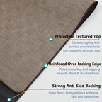 Chair Mat for Hardwood & Tile Floor, 47" x 60" Heavy Duty Office Chair Mat for Rolling Chairs, Anti Slip, Non-Curve, Floor Protector for Home Office, Brown Square - Image 3
