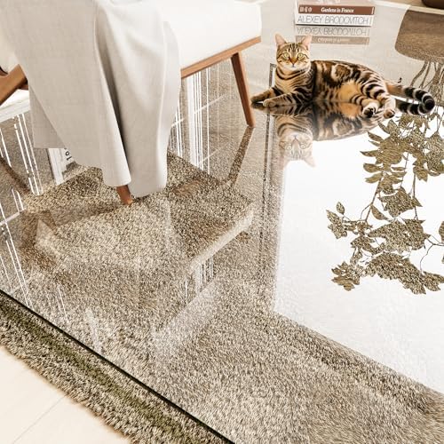 Tempered Glass Chair Mat for Carpet 80"x48", Floor Protector by INFINIGLASS