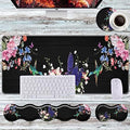 Keyboard Wrist Rest+Mouse Wrist Pad+Desk Pad Set,Memory Foam Ergonomic Easy Typing Pain Relief for Computer Laptop Office Home - Hummingbird and Flower by DSRGRGFDJ