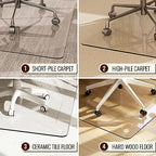 EASLY 36"X46" Chair Mat for Carpet-Office Chair Mat Tempered Glass for Home - Image 3