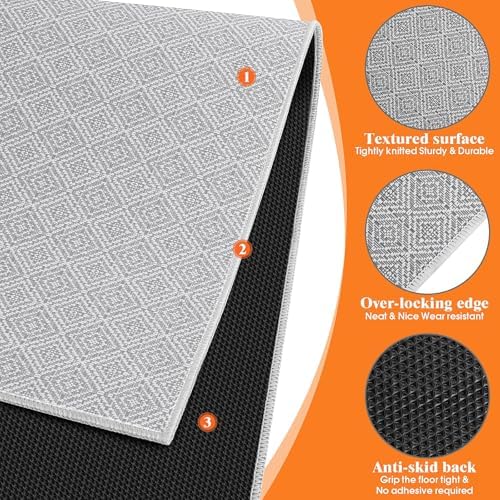 KMAT Office Chair Mat, 45x53in Heavy Duty Hardwood/Tile Floor Protector, Computer Desk Mat for Rolling Chairs, Work, Study, Office, White - Image 3