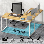 SHW 55 x 60 Commercial-Grade L-Shape Corner Office Computer Desk, Oak - Image 4