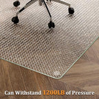 GLSLAND 36"x46" Tempered Glass Chair Mat – Checkered Patterned - Image 3