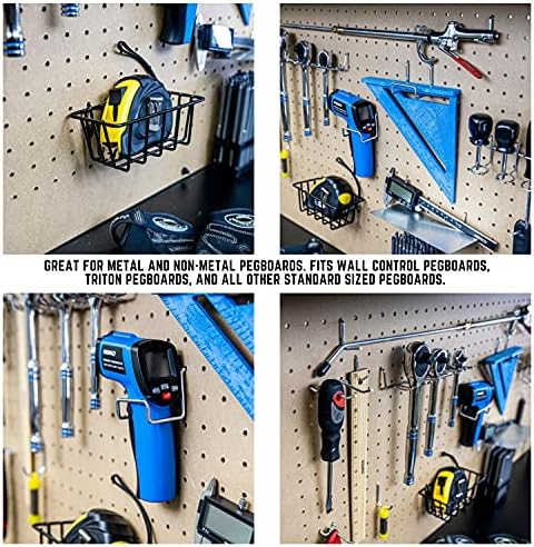 Hiltex 53108 100 Piece Metal Peg Board Hooks and Accessories Set, Pegboard Hooks Assortment, Bins & Hooks for Crafts, Organizer for Garage, Peg Board Tool Utility Hook, 1/4 Pegboard Hooks Accessories - Image 5