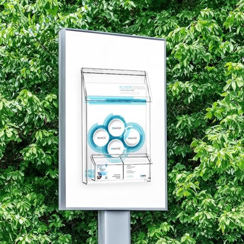 Barydat 2 Pieces Outdoor Brochure Holder with Business Card Holder Waterproof Wall Mount Literature Box Pamphlet Box Acrylic Brochure Organizer for Pamphlet Map Menu 8.75x11.75x2.25 Inch - Image 5