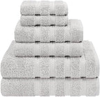 American Soft Linen 100% Cotton Luxury Turkish Towels, 6 Piece Towel Set by AmericanSoftLinen