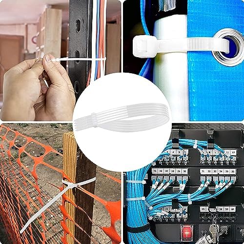 Bolt Dropper White Zip Ties - 50 lbs Tensile Strength - Self-Locking Premium Nylon Cable Ties Wraps for Indoor and Outdoor - Wire Management and Secure Items - Zip Ties Heavy Duty - 11" - 2000 Pack - Image 6