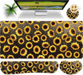 Premium Large Gaming Mouse Pad Set 35.4 x 15.7 with Keyboard Wrist Rest, Wrist Support, and Coaster Memory Foam Smooth Desk Pad Mousepad for Home Office School - Sunflower by Unknown
