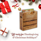 Mie Creations Wooden Magazine Holder with Handle, Newspaper Basket 10'' - Image 3