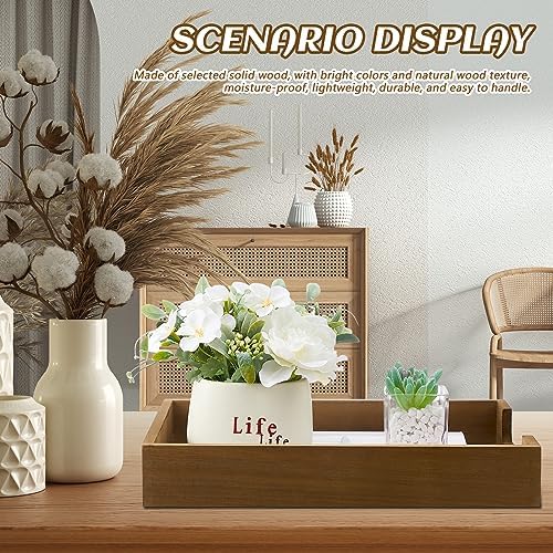 Fulmoon 3 Pcs Stackable Wood Letter Tray A4 Size Desk File Organizer - Image 6