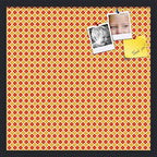 PinPix 22x22 inch Cork Bulletin Board. This Decorative Framed Pin Board Comes with Diamond Pattern in Red and Orange Design and Satin Black. Ideal for Home, Office Decor or School (PinPix-331) by PinPixBulletinBoards