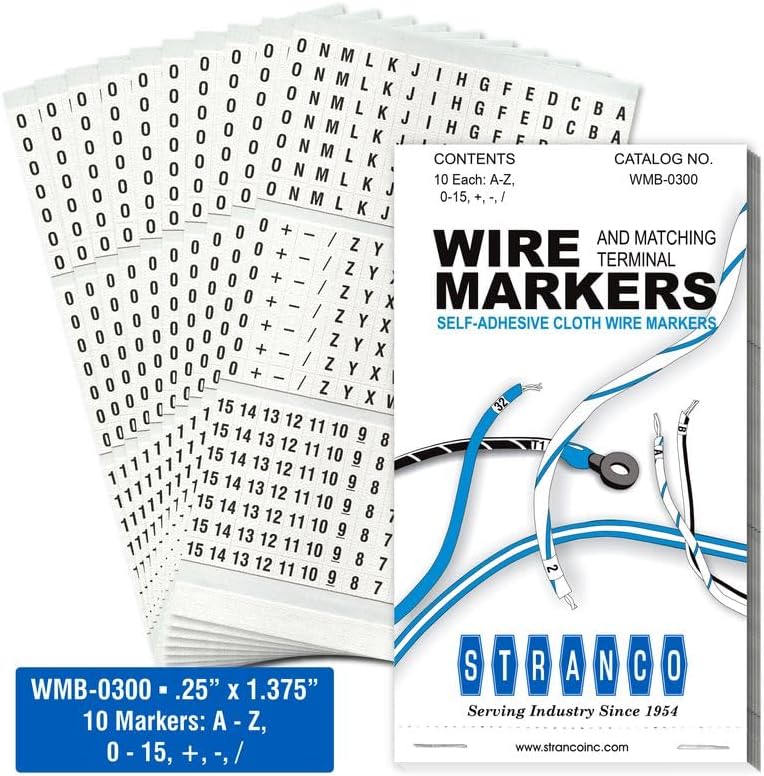 Premium Wire Marker Book Legend A-Z, 0-15 for Cable Management, Vinyl-Coated, High-Tack Adhesive, Electric Panel Wire Labels 10 Pages/Book by Unknown