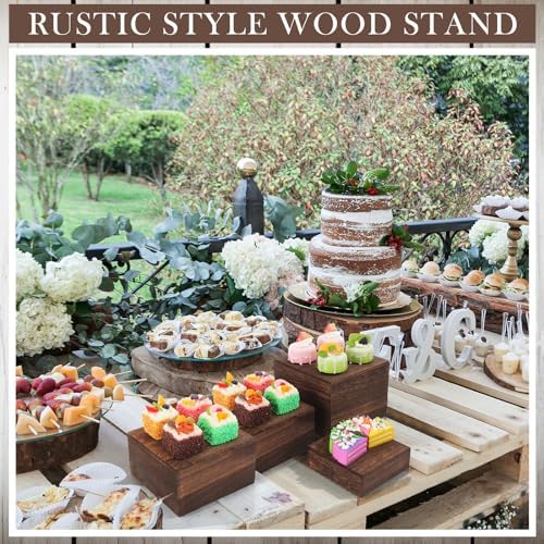 Barydat 6 Pcs Wood Display Risers Stackable Stand Box - Image 5