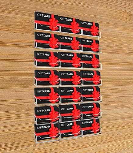 Marketing Holders Wall Business Card Holder with Hanging Hardware for 3.5" x 2" Gift Cards Clear Acrylic 21 Slot Display Holds 50 Contact or 30 Membership Cards No Assembly - Image 3