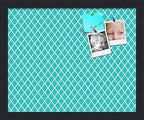 PinPix 16x13 inch Cork Bulletin Board. This Decorative Framed Pin Board Comes with Diamond Pattern in Neon Blue Design and Satin Black. Ideal for Home, Office Decor or School (PinPix-350) by PinPixBulletinBoards