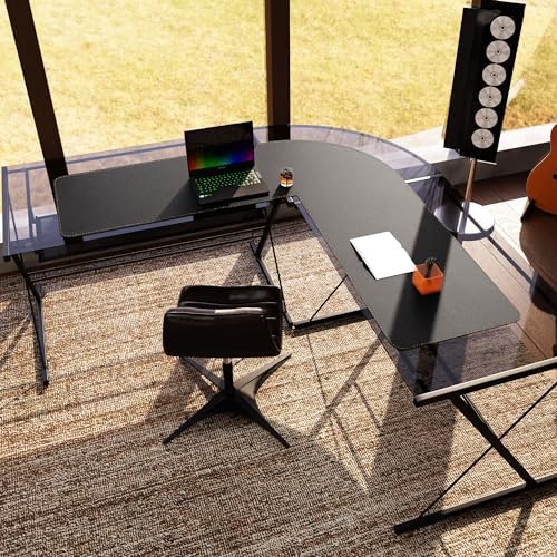 MAIDERN (59" + 59") x 19.6" Black Large L Shaped Desk Mat - Leather Gaming Corner Desk Pad for Office Computer - Image 5