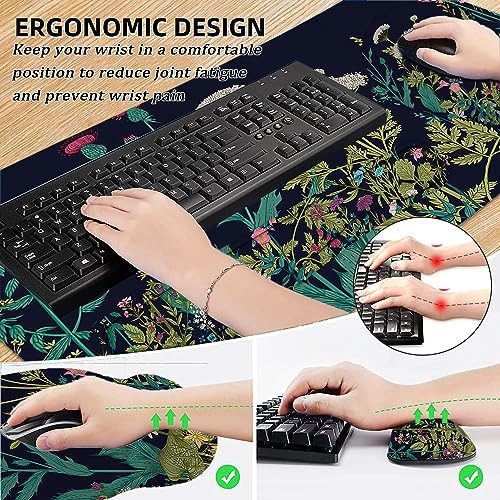 Large Desk Mat, Mouse Pad with Wrist Support, Keyboard Wrist Rest Set - Image 3