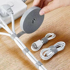 cable organizer cable management hook and loop cable ties reusable wire straps cord organizer computer desk cord management wire clips charger storage cable wraps(5M) by Unknown