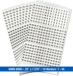 Premium Wire Marker Book Numbered 1-45 for Cable Management, Vinyl-Coated, High-Tack Adhesive, Electric Panel Wire Labels 10 Pages/Book - Image 2